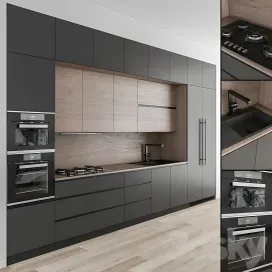 Kitchen modern wood black